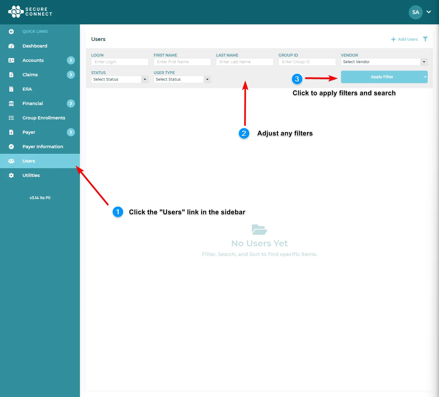 users guide, including steps